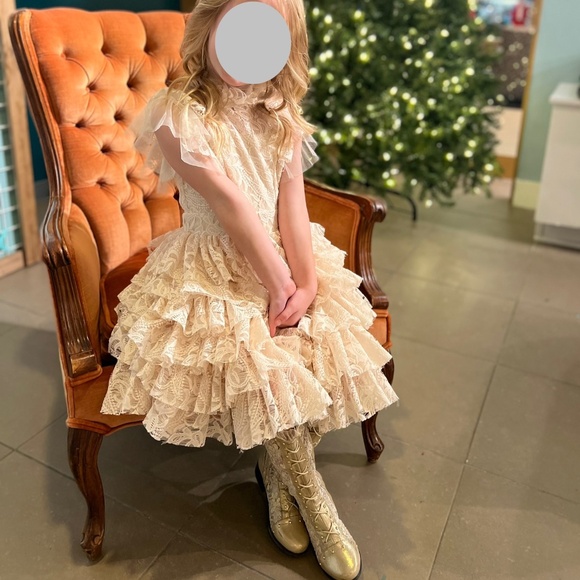 Trish Scully Gramercy Gold Boot Little Girl 13 - Picture 7 of 15